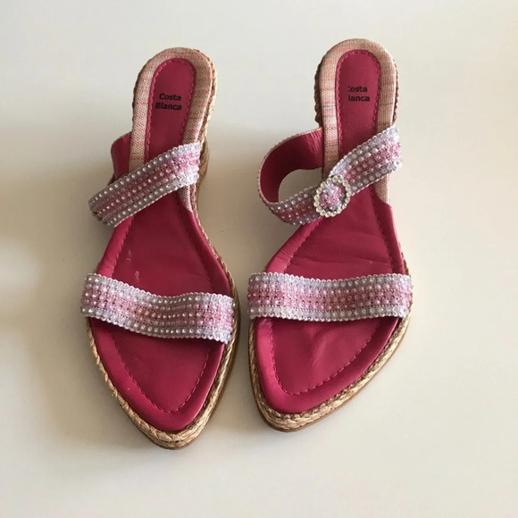 Costa Blanca pink wedge size 10 - Picture 3 of 13